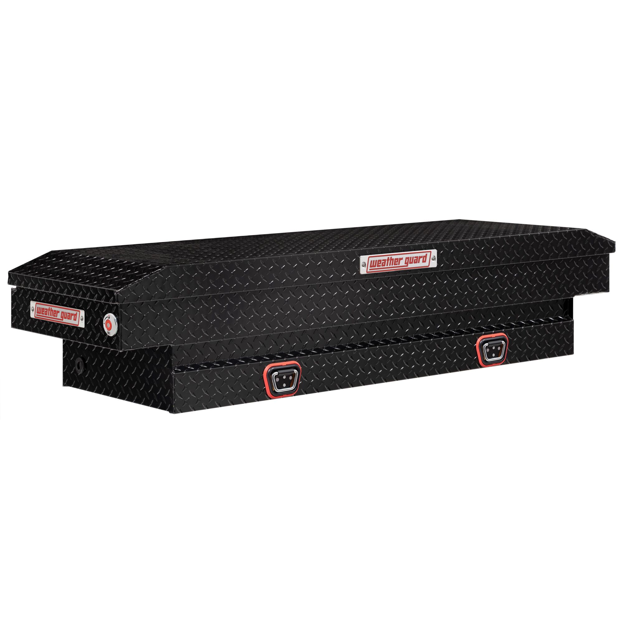 Weather Guard, 62in. L Saddle Box, Compact, Width 62 in, Material Aluminum, Color Finish Gloss Black, Model# 154-5-04